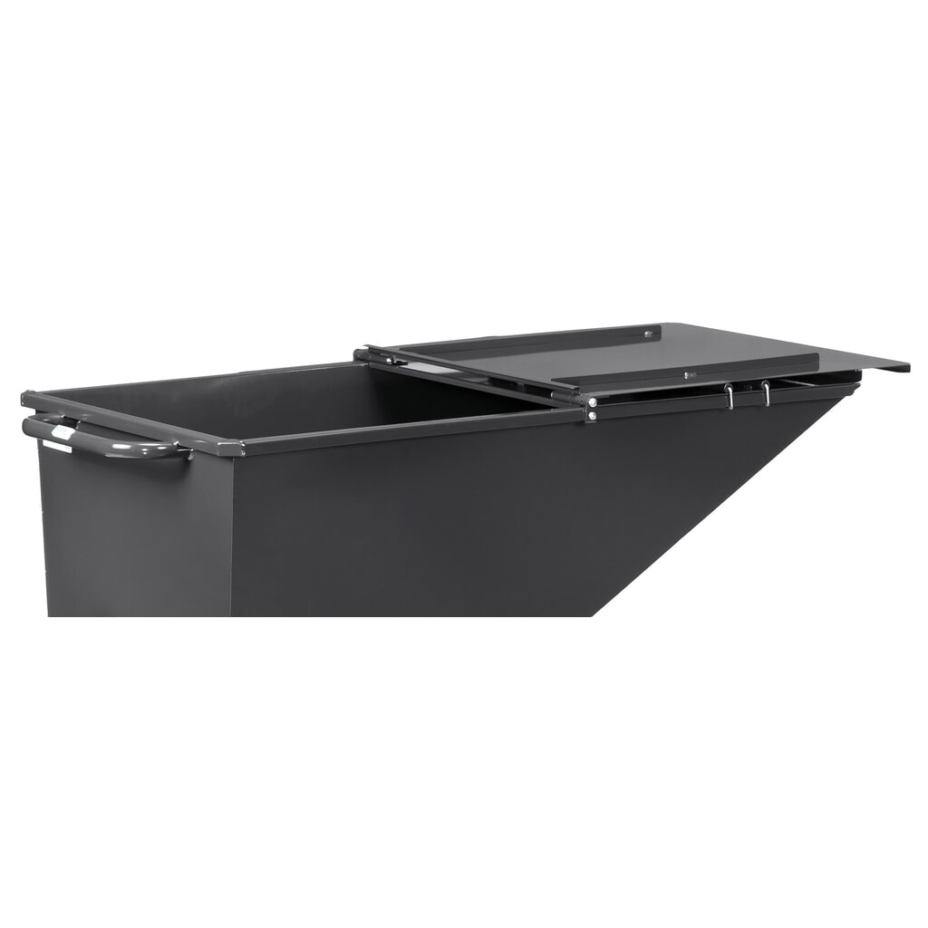 Número de imagen del producto 4: Tapa abatible para cubeta con mecanismo de vuelco fetra®, con ruedas, gris antracita, 0,25 m³