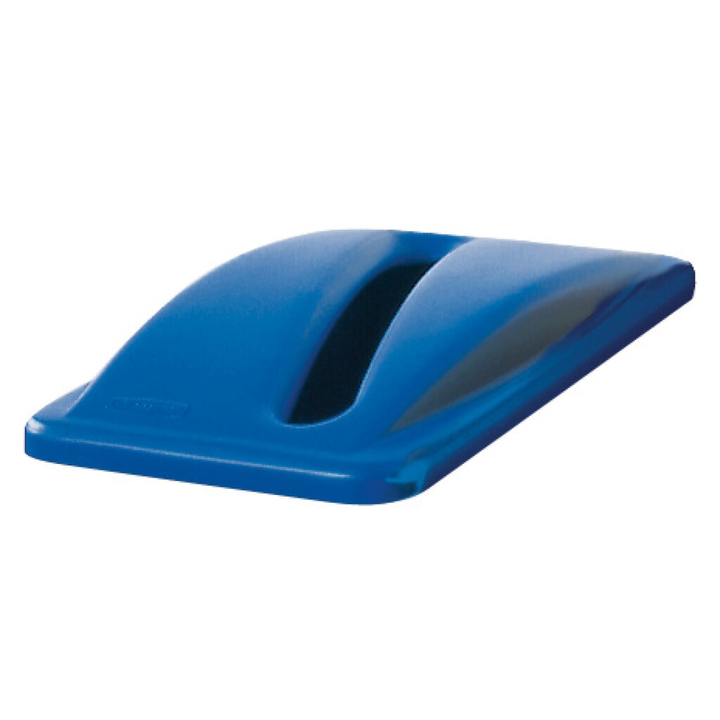 Imagen del producto: Tapa de plástico para contenedor de reciclaje Rubbermaid® Slim Jim®, 60 y 87 litros, con boca de vertido, azul