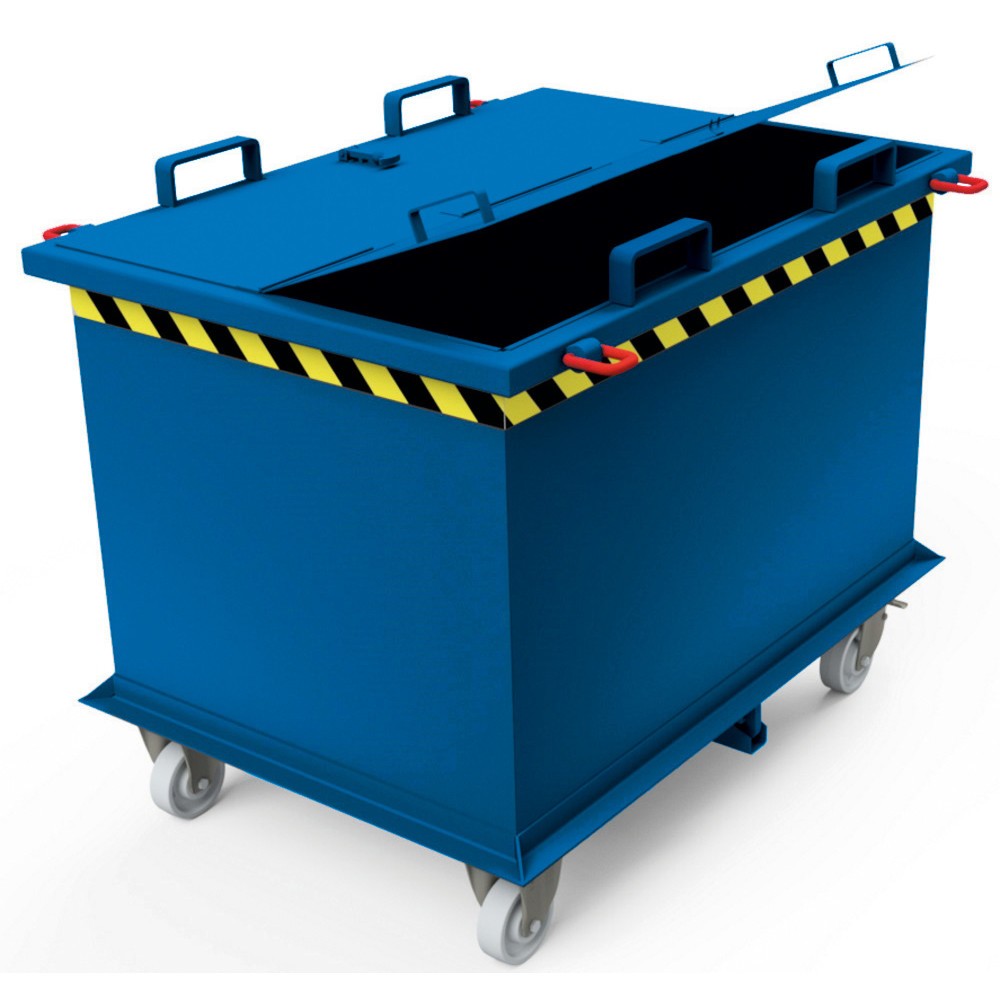 Número de imagen del producto 1: Tapa para contenedor inferior plegable con activación automática, volumen 1.5 + 2 m³, azul genciana