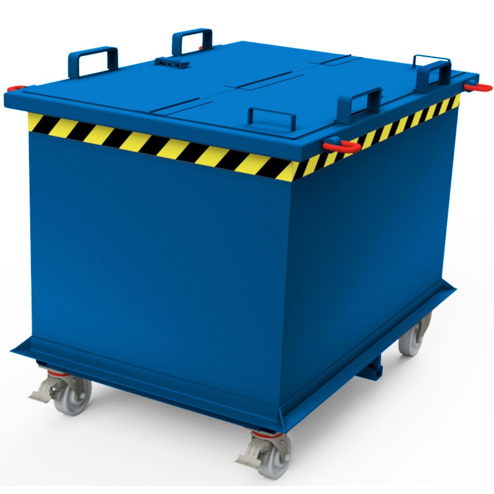 Número de imagen del producto 3: Tapa para contenedor inferior plegable con activación automática, volumen 1.5 + 2 m³, azul genciana