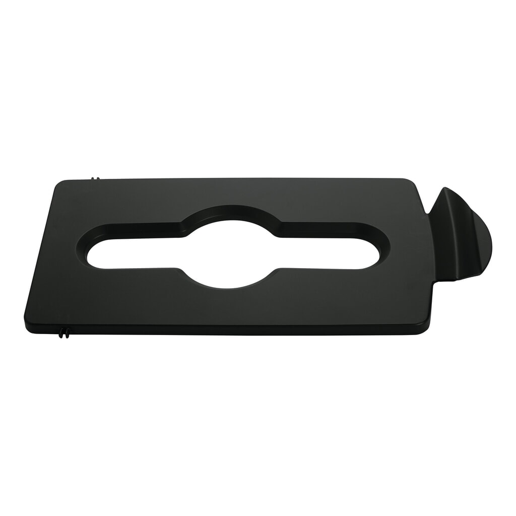 Imagen del producto: Tapa para estación de reciclaje Rubbermaid® Slim Jim, apertura para residuos mezclados, negra
