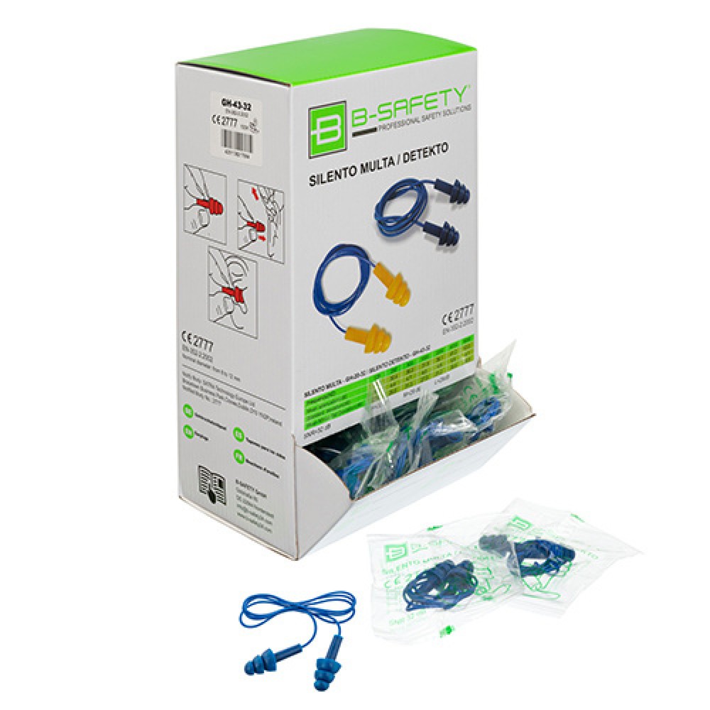 Número de imagen del producto 3: Tapones para los oídos B-Safety SILENTO DEKTO, reutilizables, 100 pares/paquete