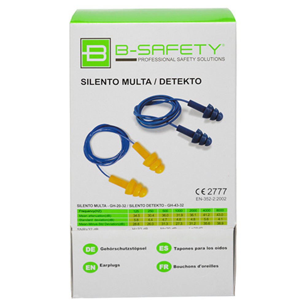 Número de imagen del producto 3: Tapones para los oídos Silento Multa B-Safety, reutilizables, 100 pares/paquete