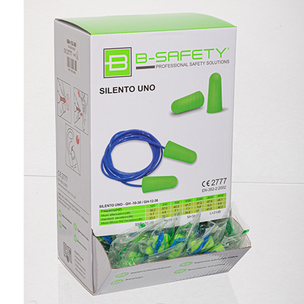Número de imagen del producto 3: B-Safety SILENTO UNO tapones para los oídos desechables con cable, 100 pares/paquete