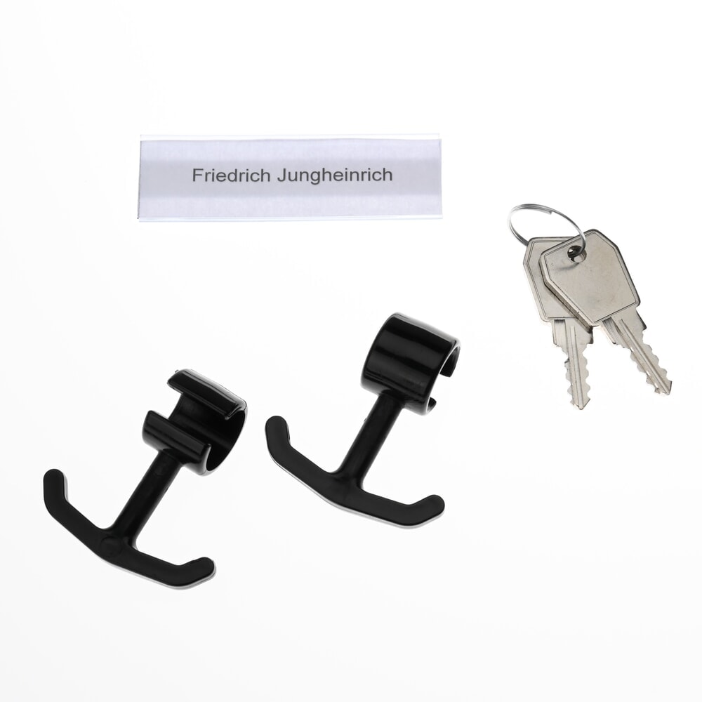 Número de imagen del producto 5: Taquilla Steinbock®, apoyada en el suelo, 2 pisos, 4 compartimentos, cerradura cilíndrica, HxAxF 1.800 x 800 x 500 mm, gris claro/gris antracita