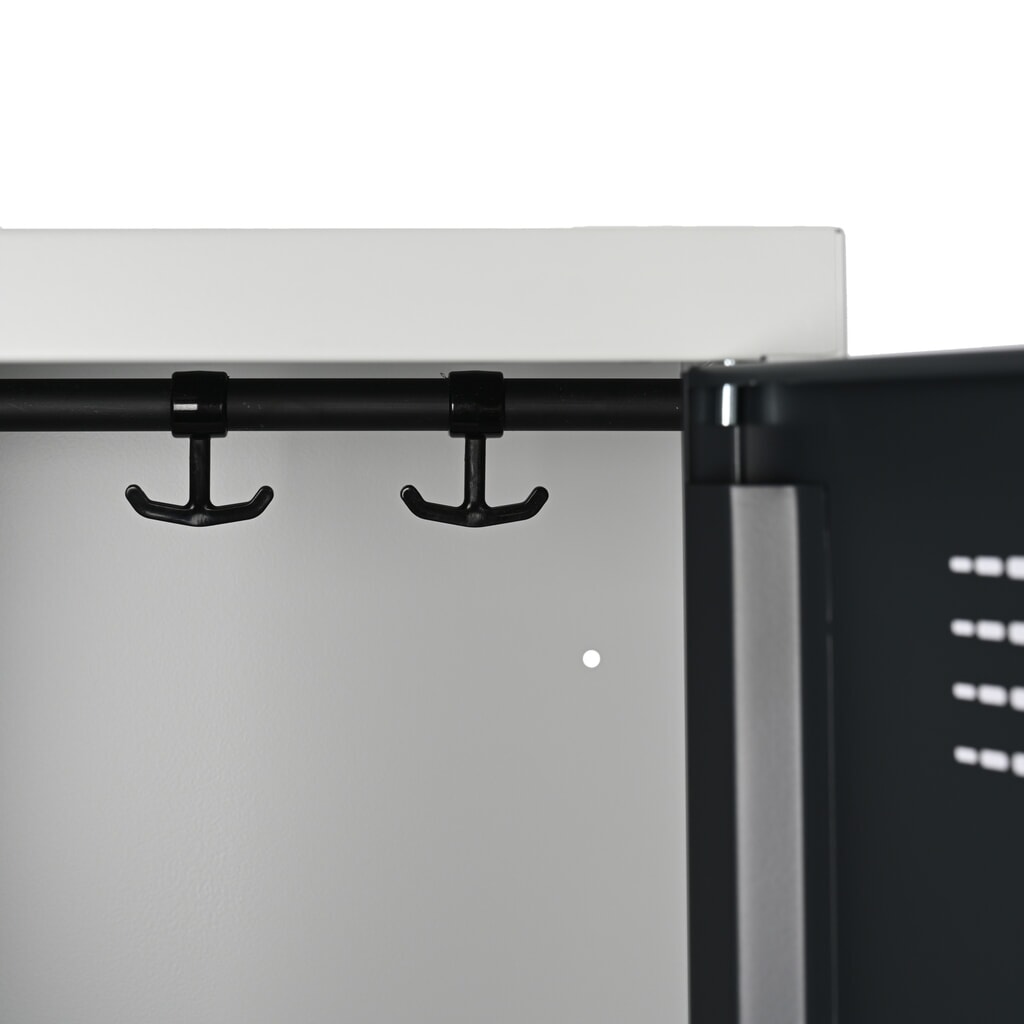 Número de imagen del producto 4: Taquilla Steinbock®, apoyada en el suelo, 2 pisos, 4 compartimentos, cerradura de manivela, HxAxF 1.800 x 600 x 500 mm, gris claro/gris antracita