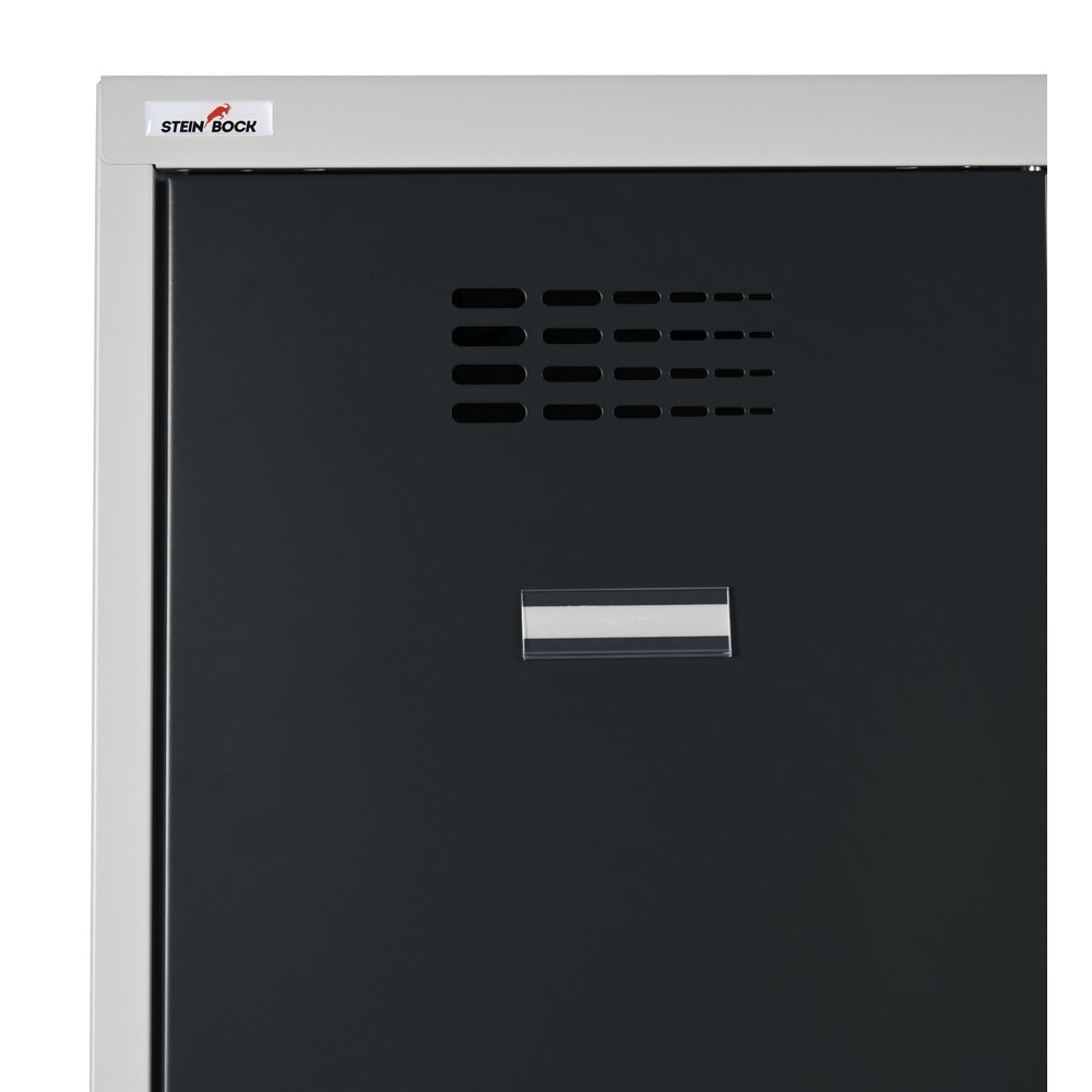 Número de imagen del producto 6: Taquilla Steinbock®, apoyada en el suelo, 2 pisos, 4 compartimentos, cerradura cilíndrica, HxAxF 1.800 x 800 x 500 mm, gris claro/gris antracita