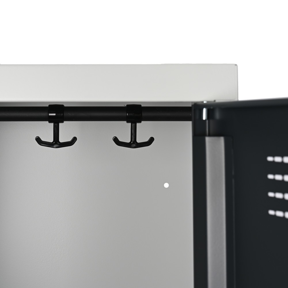 Número de imagen del producto 7: Taquilla Steinbock®, apoyada en el suelo, 2 pisos, 4 compartimentos, cerradura cilíndrica, HxAxF 1.800 x 800 x 500 mm, gris claro/gris antracita