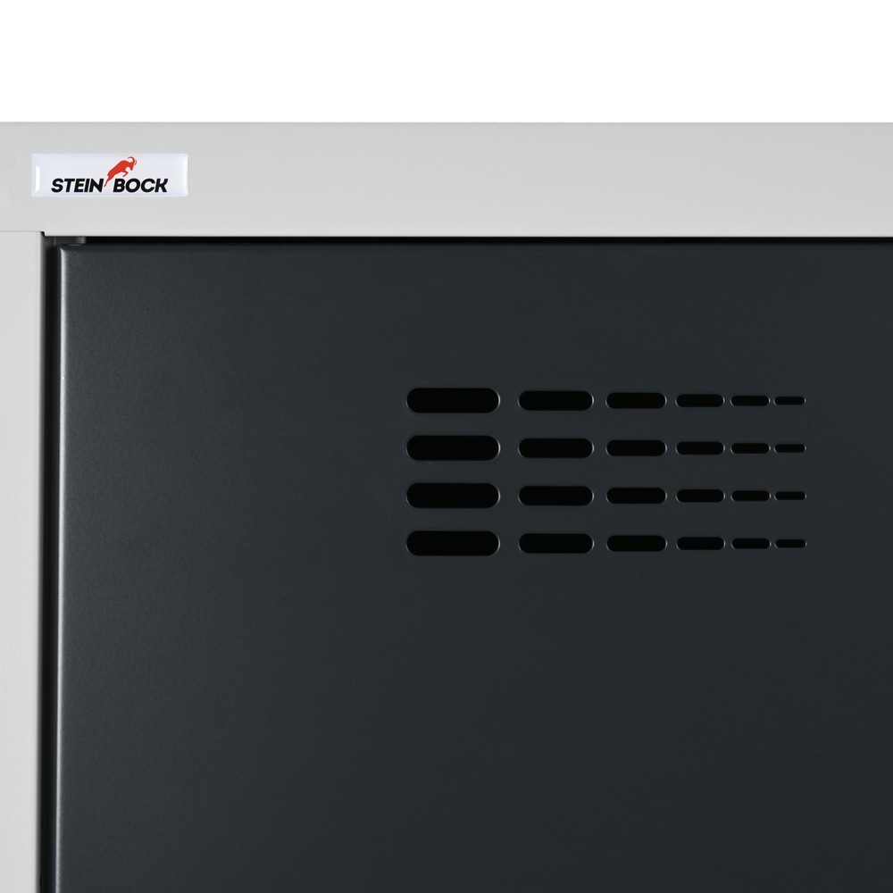 Número de imagen del producto 8: Taquilla Steinbock®, apoyada en el suelo, 2 pisos, 4 compartimentos, cerradura de manivela, HxAxF 1.800 x 800 x 500 mm, gris claro/gris antracita