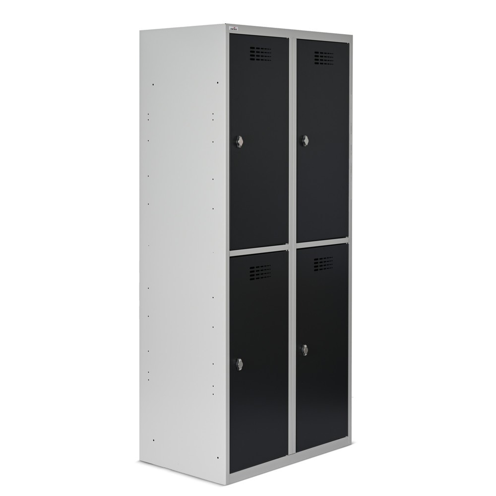 Número de imagen del producto 11: Taquilla Steinbock®, apoyada en el suelo, 2 pisos, 4 compartimentos, cerradura de manivela, HxAxF 1.800 x 800 x 500 mm, gris claro/gris antracita
