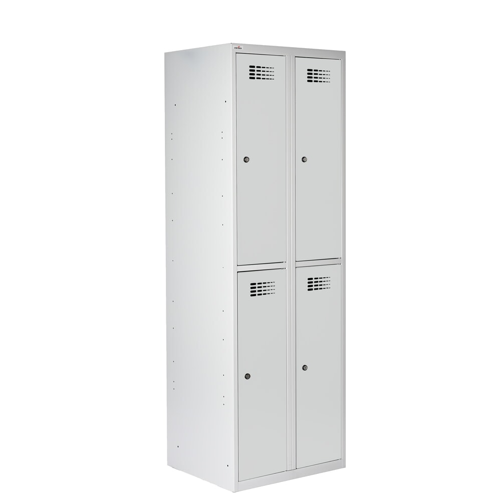 Número de imagen del producto 6: Taquilla Steinbock®, apoyada en el suelo, 2 pisos, 4 compartimentos, cerradura cilíndrica, HxAxF 1.800 x 600 x 500 mm, gris claro/gris antracita