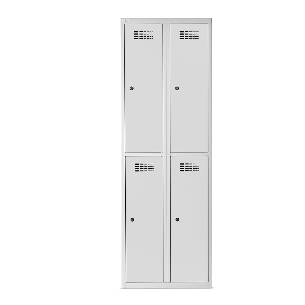 Número de imagen del producto 9: Taquilla Steinbock®, apoyada en el suelo, 2 pisos, 4 compartimentos, cerradura cilíndrica, HxAxF 1.800 x 600 x 500 mm, gris claro/gris antracita