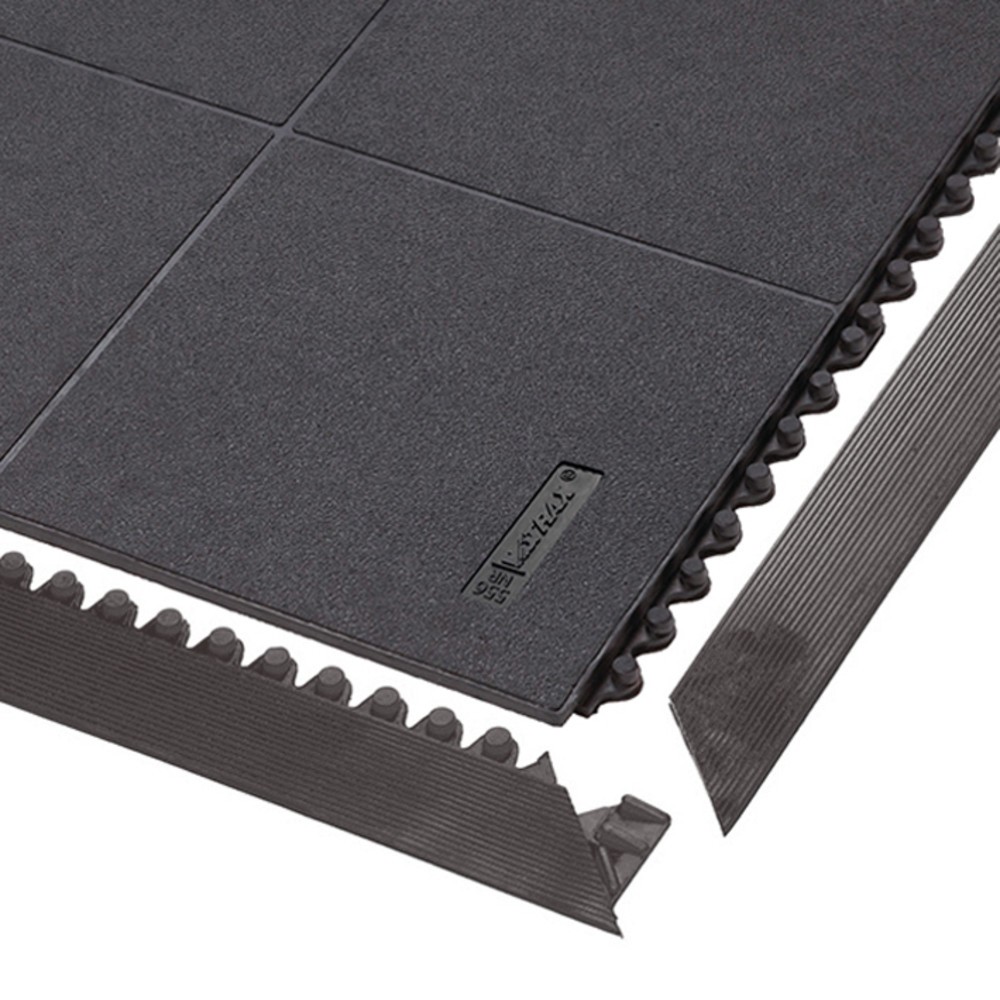 Número de imagen del producto 2: Tira de borde para placas de suelo con sistema de encajado para puesto de trabajo de montaje, con botones, An x Fo 50 x 910 mm, negro