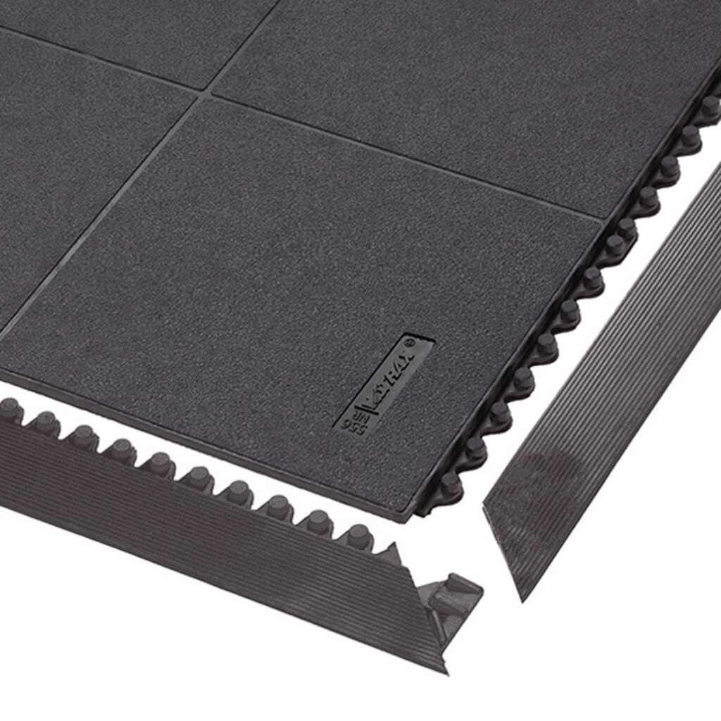 Tira de borde para placas de suelo con sistema de encajado para puesto de trabajo de montaje, sin botones, An x Fo 50 x 910 mm, negro Número de imagen del producto 2: Tira de borde para placas de suelo con sistema de encajado para puesto de trabajo de montaje, sin botones, An x Fo 50 x 910 mm, negro