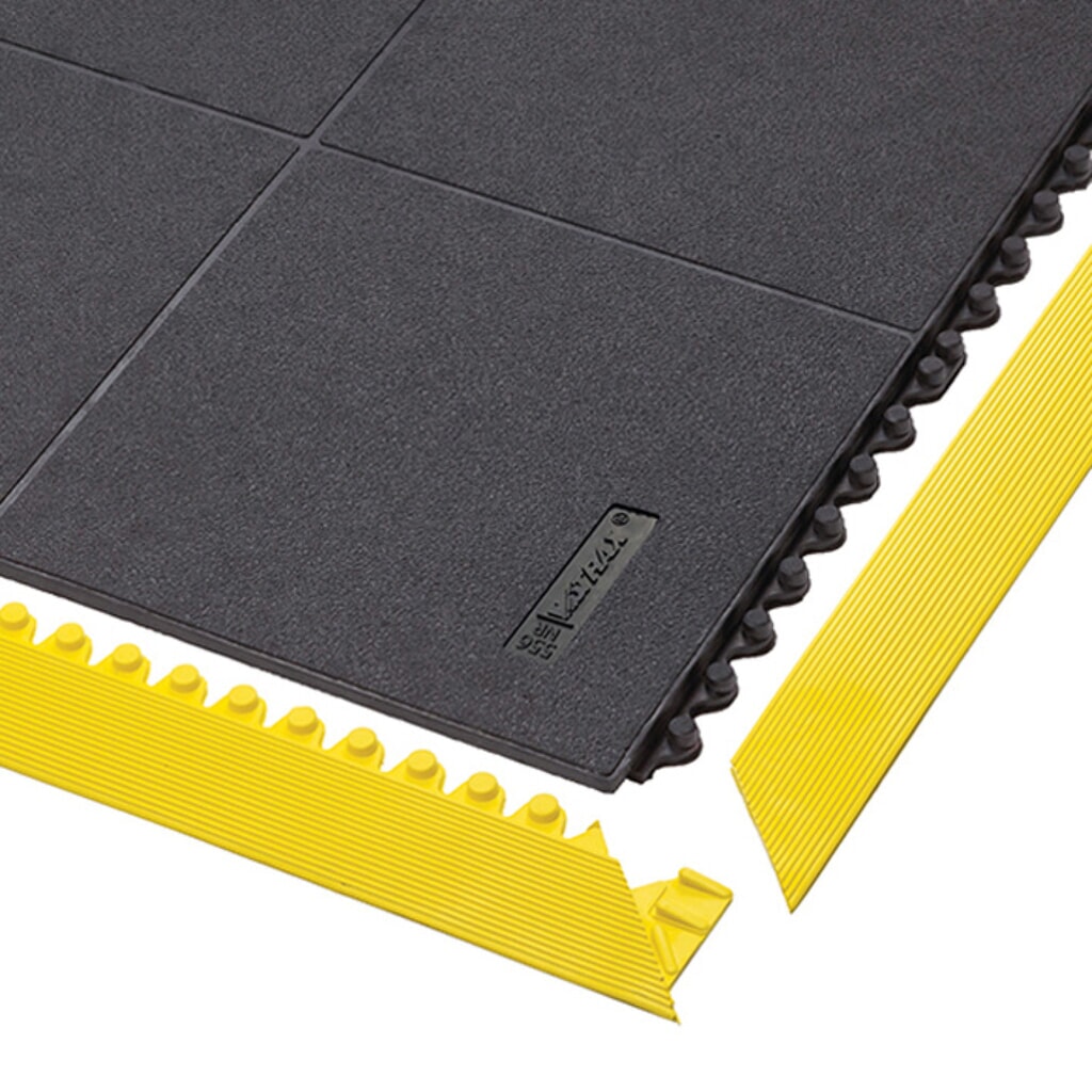 Tira de borde para placas de suelo con sistema de encajado para puesto de trabajo de montaje, con botones, An x Fo 50 x 910 mm, amarilla Número de imagen del producto 2: Tira de borde para placas de suelo con sistema de encajado para puesto de trabajo de montaje, con botones, An x Fo 50 x 910 mm, amarilla