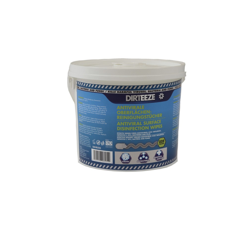 Imagen del producto: Toallitas antivirales, cubo con 225 toallitas, respectivamente