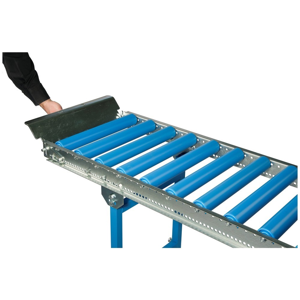 Imagen del producto: Tope final para transportador de rodillos pequeño y ligero, plegable, ancho de banda 600 mm