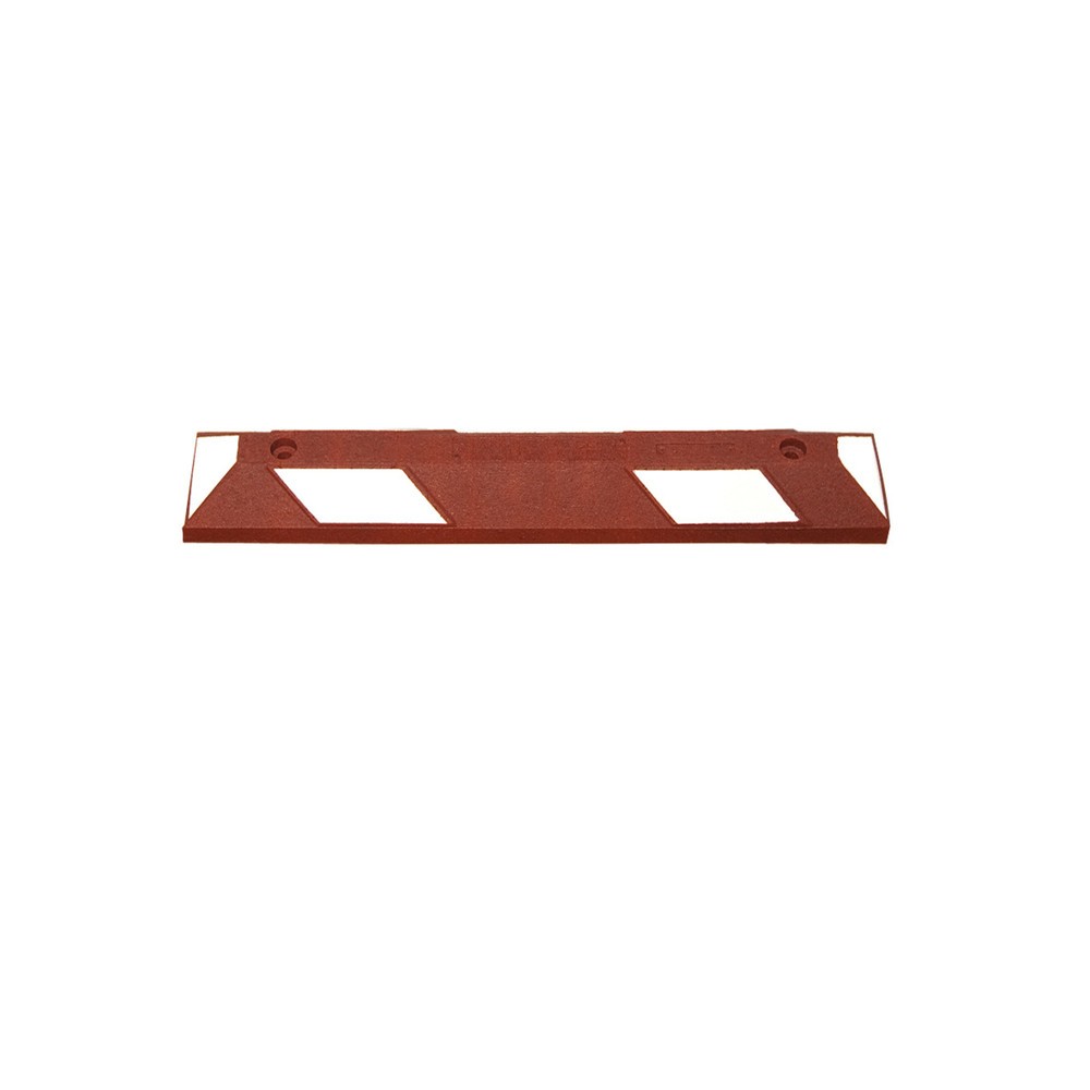Imagen del producto: Tope de rueda Park-Aid®, marrón rojizo con tiras reflectantes blancas, ancho 900 mm
