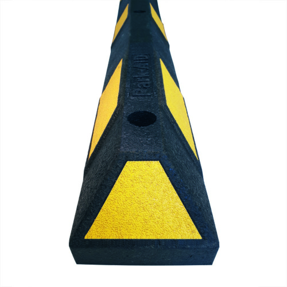Número de imagen del producto 2: Tope de rueda Park-Aid®, negro con cinta reflectante amarilla, ancho 900 mm