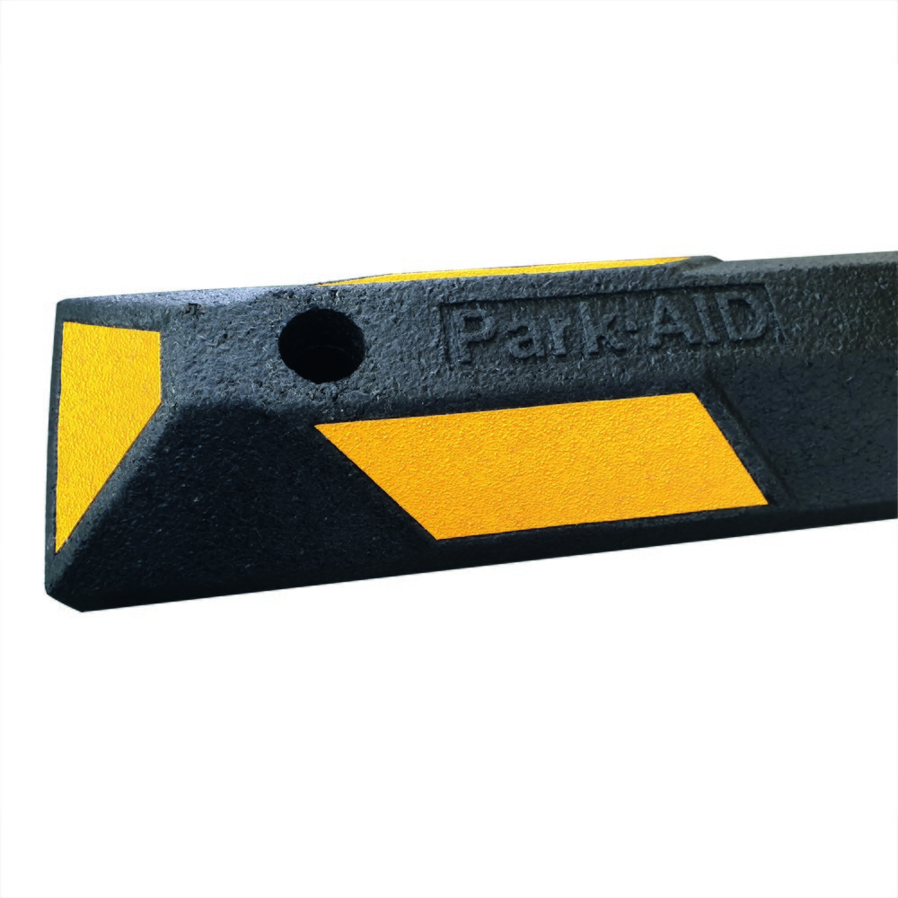 Número de imagen del producto 3: Tope de rueda Park-Aid®, negro con cinta reflectante amarilla, ancho 900 mm