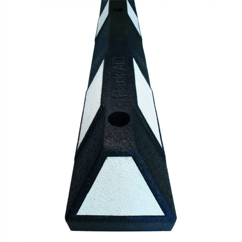 Número de imagen del producto 2: Tope de rueda Park-Aid®, negro con cinta reflectante blanca, ancho 900 mm