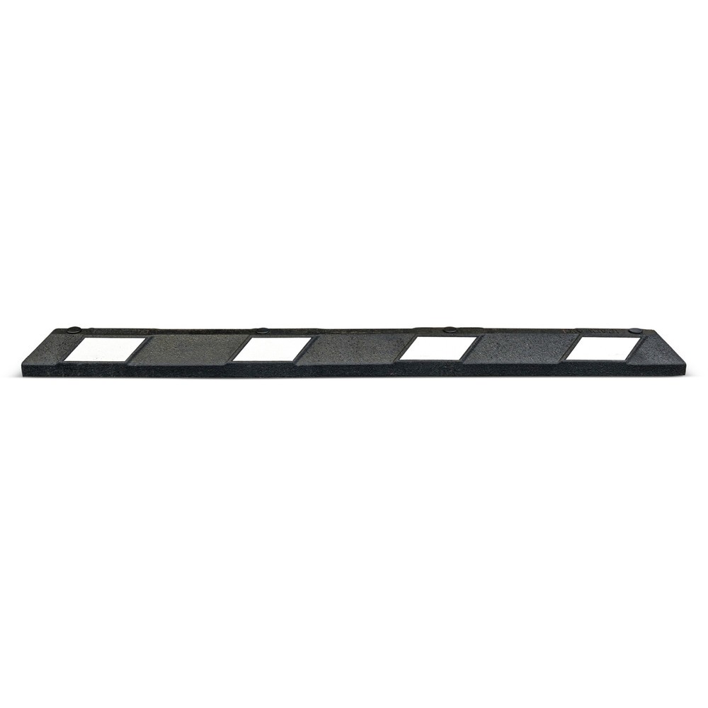 Número de imagen del producto 1: Tope de rueda Park-Aid®, negro con tiras reflectantes blancas, ancho 1800 mm