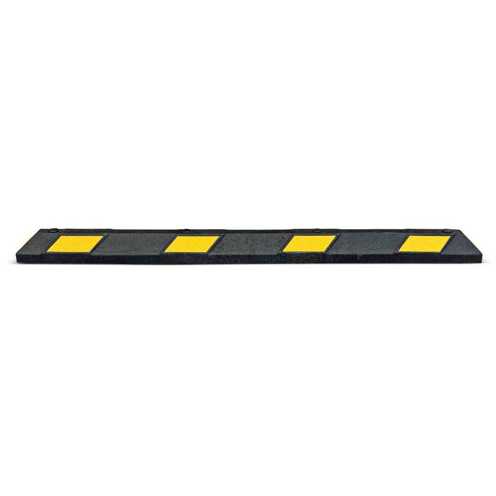 Número de imagen del producto 1: Tope de rueda Park-Aid®, negro con cinta reflectante amarilla, ancho 1800 mm