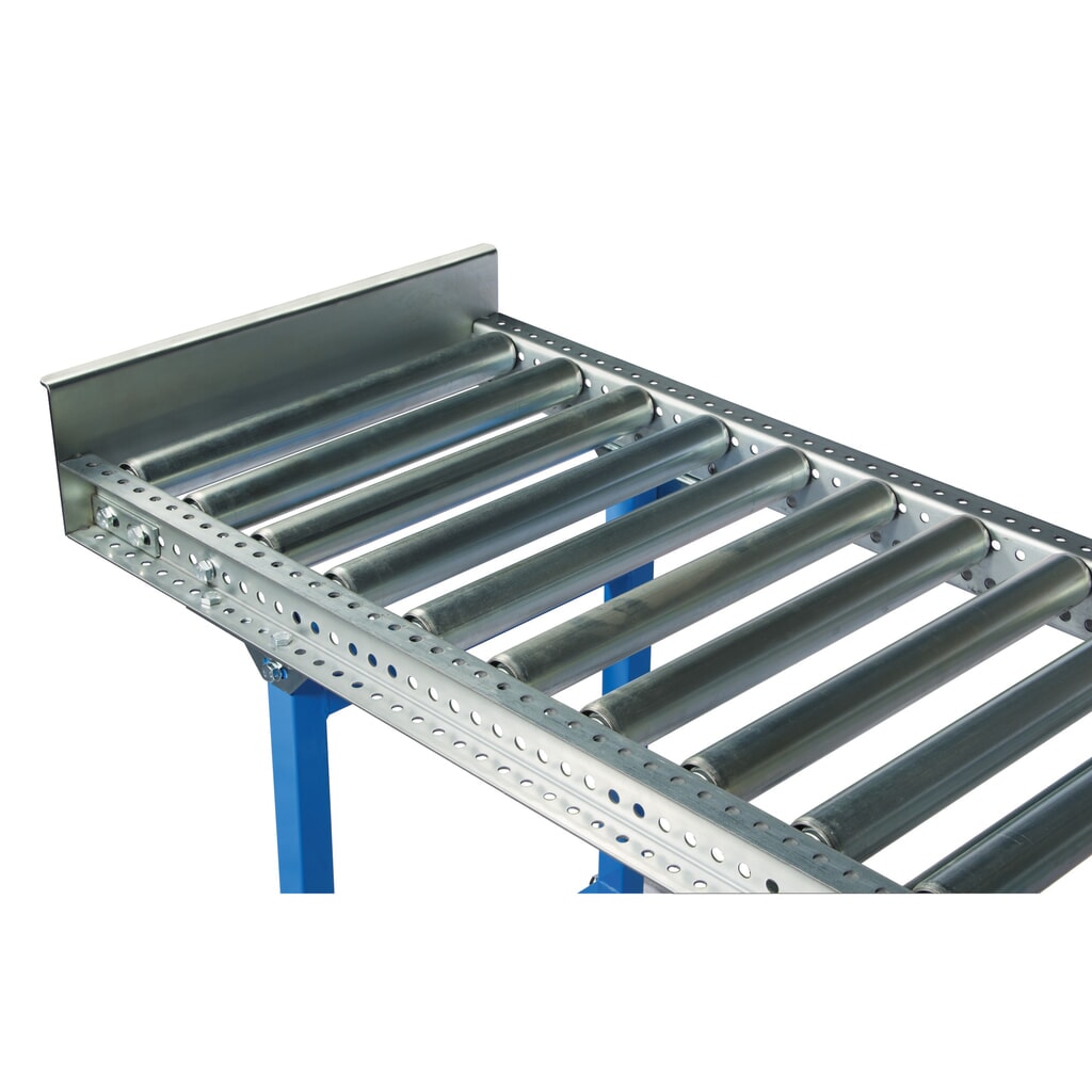 Tope final para transportador de rodillos de servicio pesado, galvanizado, atornillado, ancho de banda 400 mm Imagen del producto: Tope final para transportador de rodillos de servicio pesado, galvanizado, atornillado, ancho de banda 400 mm