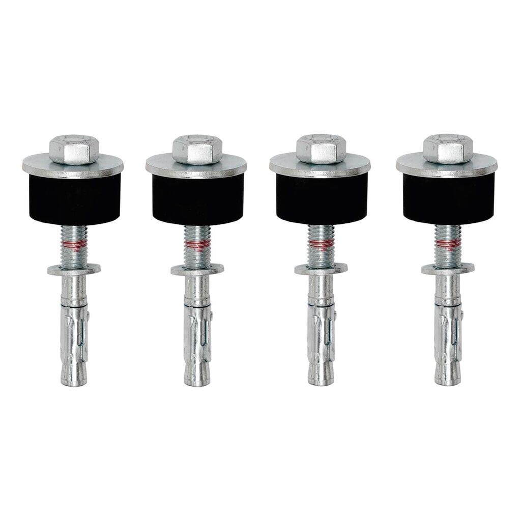 Tornillo de anclaje MORAVIA FLEX para suelos de cemento, juego de 4, ØxL12 x 110 mm, con amortiguador de goma Ø 40 mm, incluidas arandelas y tuercas Imagen del producto: Tornillo de anclaje MORAVIA FLEX para suelos de cemento, juego de 4, ØxL12 x 110 mm, con amortiguador de goma Ø 40 mm, incluidas arandelas y tuercas