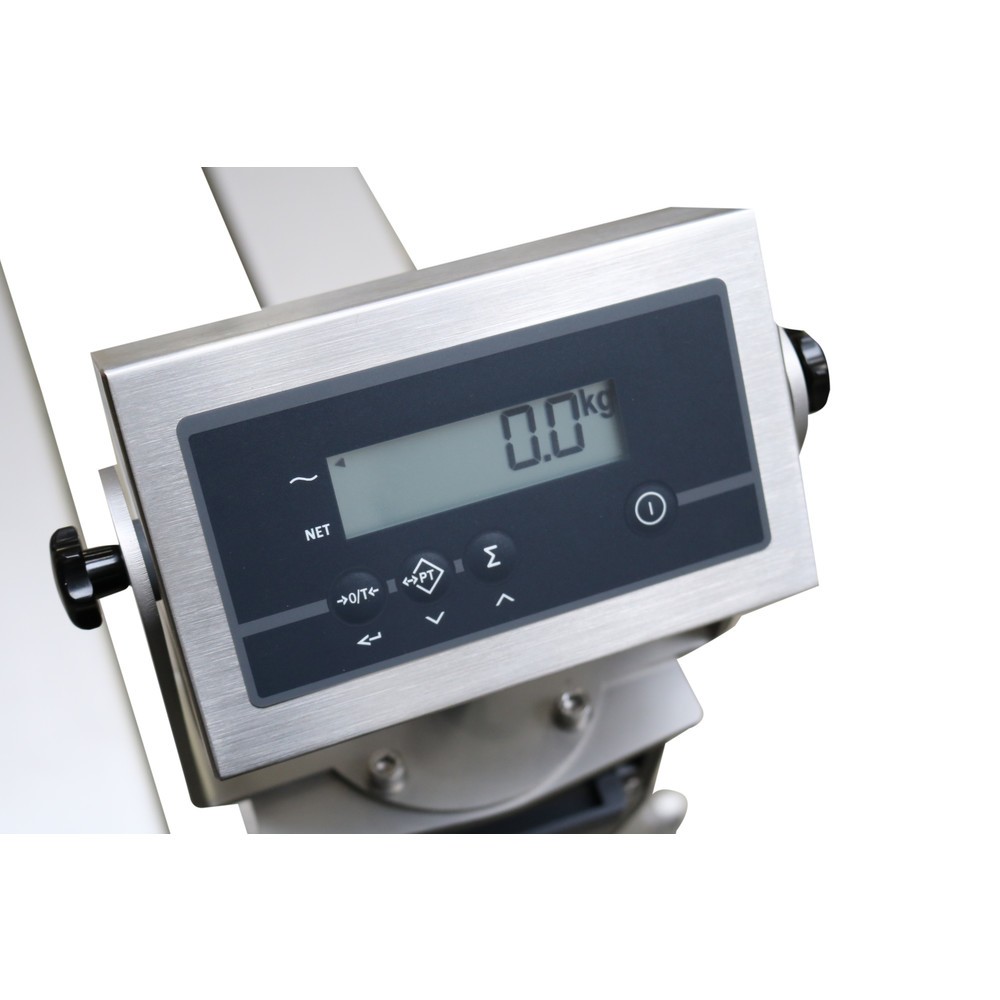 Número de imagen del producto 2: Transpaleta de acero inoxidable INOX PRO con pantalla multigama, capacidad de carga 2.000 kg, longitud de horquilla 1.150 mm, poliamida, rodillos tándem