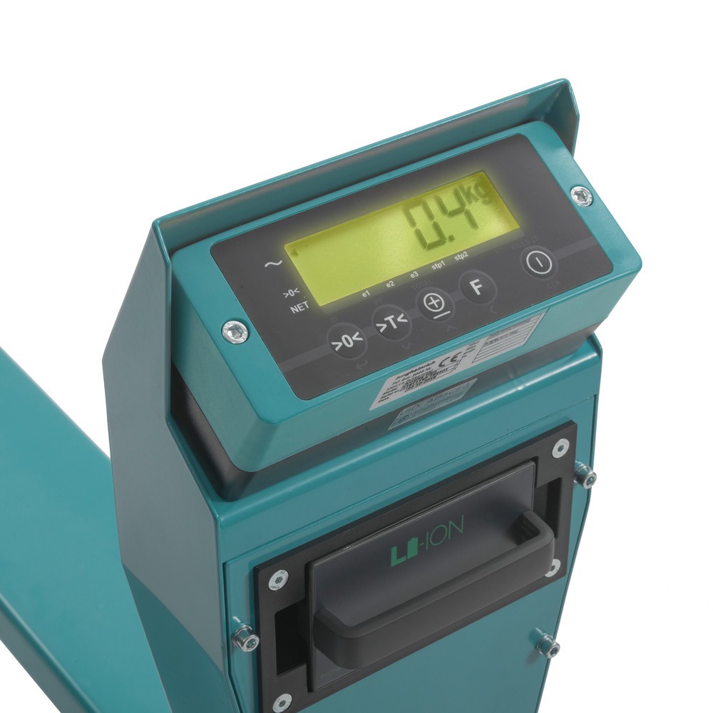 Número de imagen del producto 2: Transpaleta con báscula Ameise PTM 2.0 Scale+, con báscula de precisión, capacidad de carga 2.000 kg, rodillos tándem