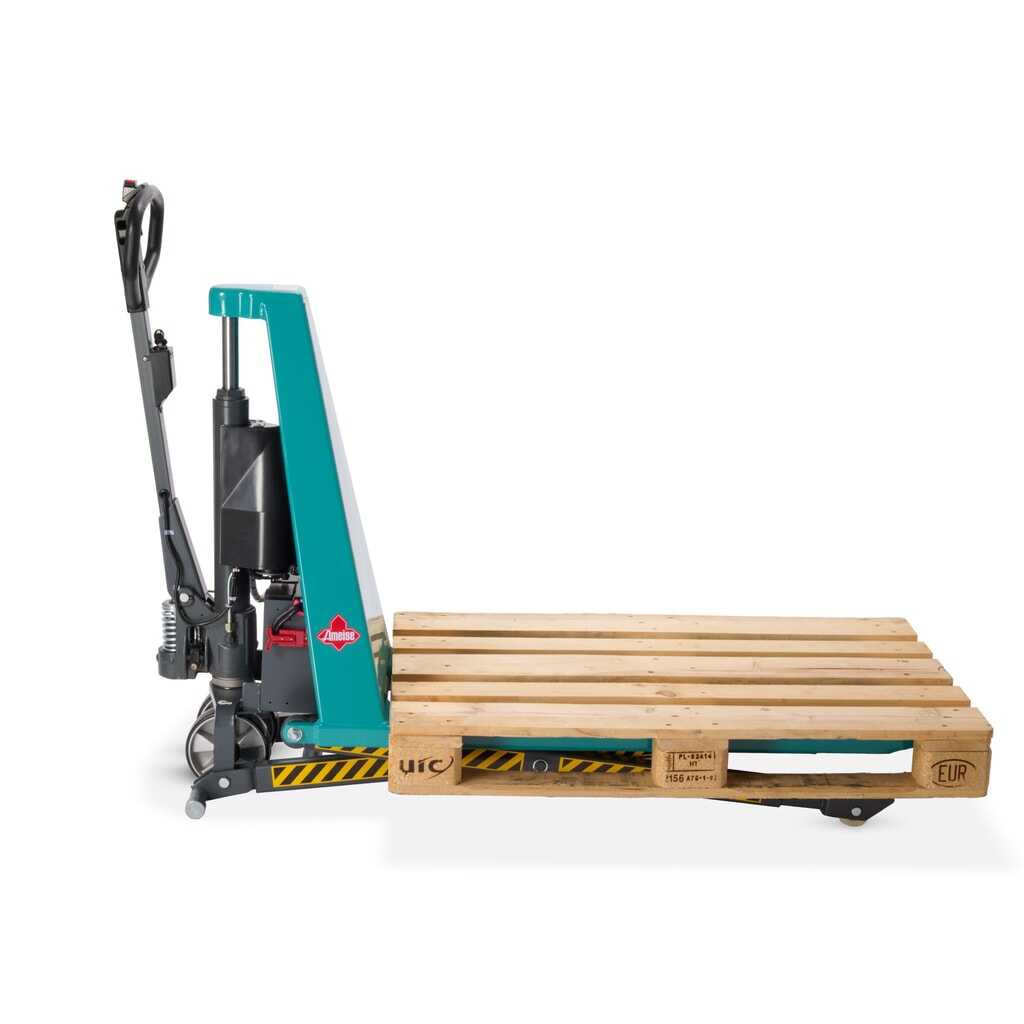 Transpaleta de tijera Ameise® PTM 1.0 electrohidráulica, capacidad de carga 1.000 kg, longitud de horquilla 1.150 mm, poliuretano/nailon Número de imagen del producto 9: Transpaleta de tijera Ameise® PTM 1.0 electrohidráulica, capacidad de carga 1.000 kg, longitud de horquilla 1.150 mm, poliuretano/nailon
