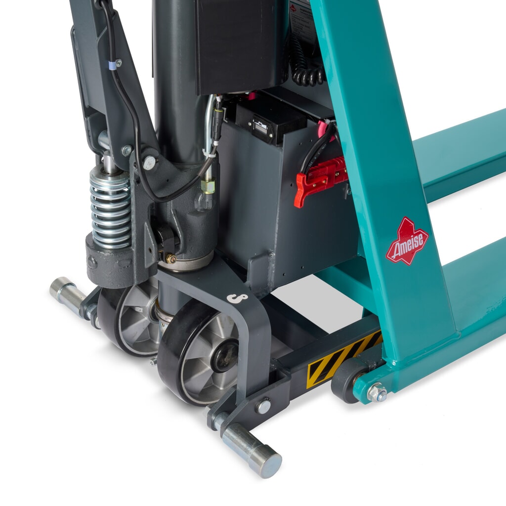 Transpaleta de tijera Ameise® PTM 1.0 electrohidráulica, capacidad de carga 1.000 kg, longitud de horquilla 1.150 mm, poliuretano/nailon Número de imagen del producto 8: Transpaleta de tijera Ameise® PTM 1.0 electrohidráulica, capacidad de carga 1.000 kg, longitud de horquilla 1.150 mm, poliuretano/nailon
