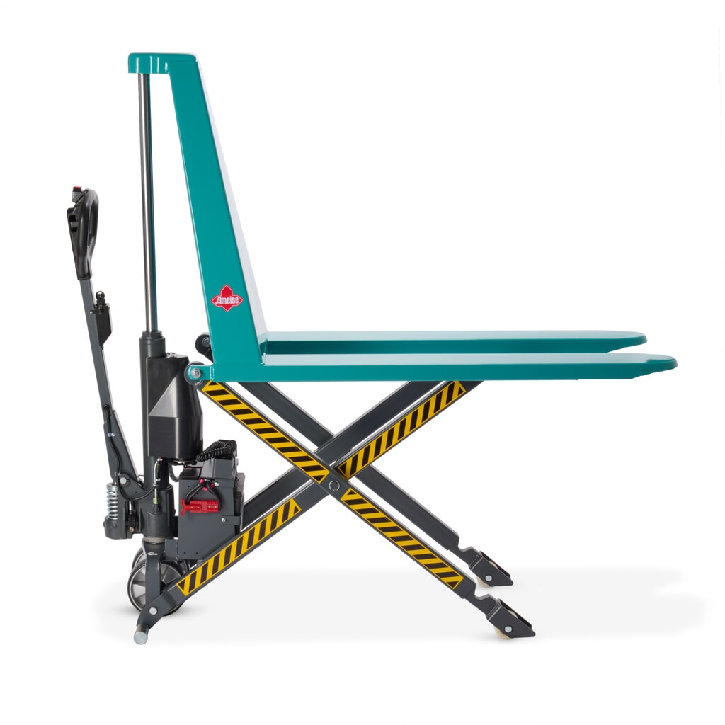 Transpaleta de tijera Ameise® PTM 1.0 electrohidráulica, capacidad de carga 1.000 kg, longitud de horquilla 1.150 mm, poliuretano/nailon Número de imagen del producto 6: Transpaleta de tijera Ameise® PTM 1.0 electrohidráulica, capacidad de carga 1.000 kg, longitud de horquilla 1.150 mm, poliuretano/nailon