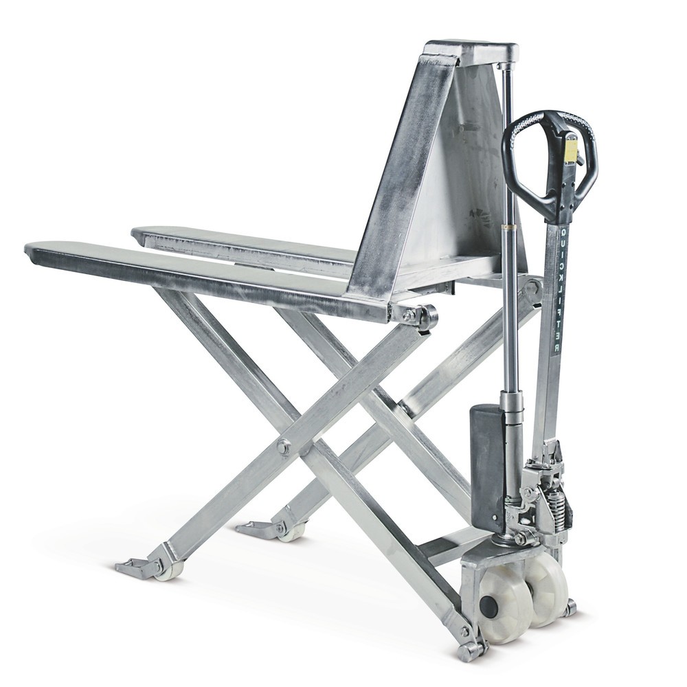 Imagen del producto: Transpaleta de tijera de acero inoxidable BASIC PTM, capacidad de carga 1.000 kg, longitud de horquilla 1.150 mm