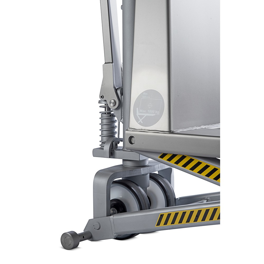 Número de imagen del producto 4: Transpaleta de tijera de acero inoxidable INOX con elevación rápida, LH 1.200 mm, nailon