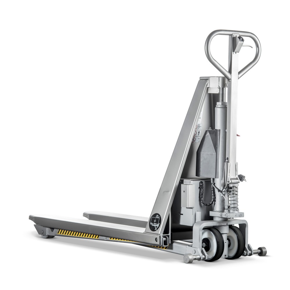 Imagen del producto: Transpaleta de tijera de acero inoxidable INOX, electrohidráulica, LH 1.200 mm, nailon