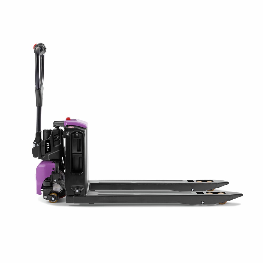 Número de imagen del producto 4: Transpaleta eléctrica AntOn de Jungheinrich PTL 1.5 con ruedas de apoyo, extra ancha para palets especiales, capacidad de carga 1.500 kg, longitud de horquilla 1.150 mm