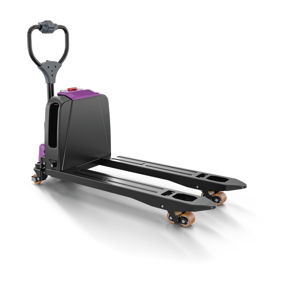 Número de imagen del producto 6: Transpaleta eléctrica AntOn de Jungheinrich PTL 1.5 con ruedas de apoyo, extra ancha para palets especiales, capacidad de carga 1.500 kg, longitud de horquilla 1.150 mm