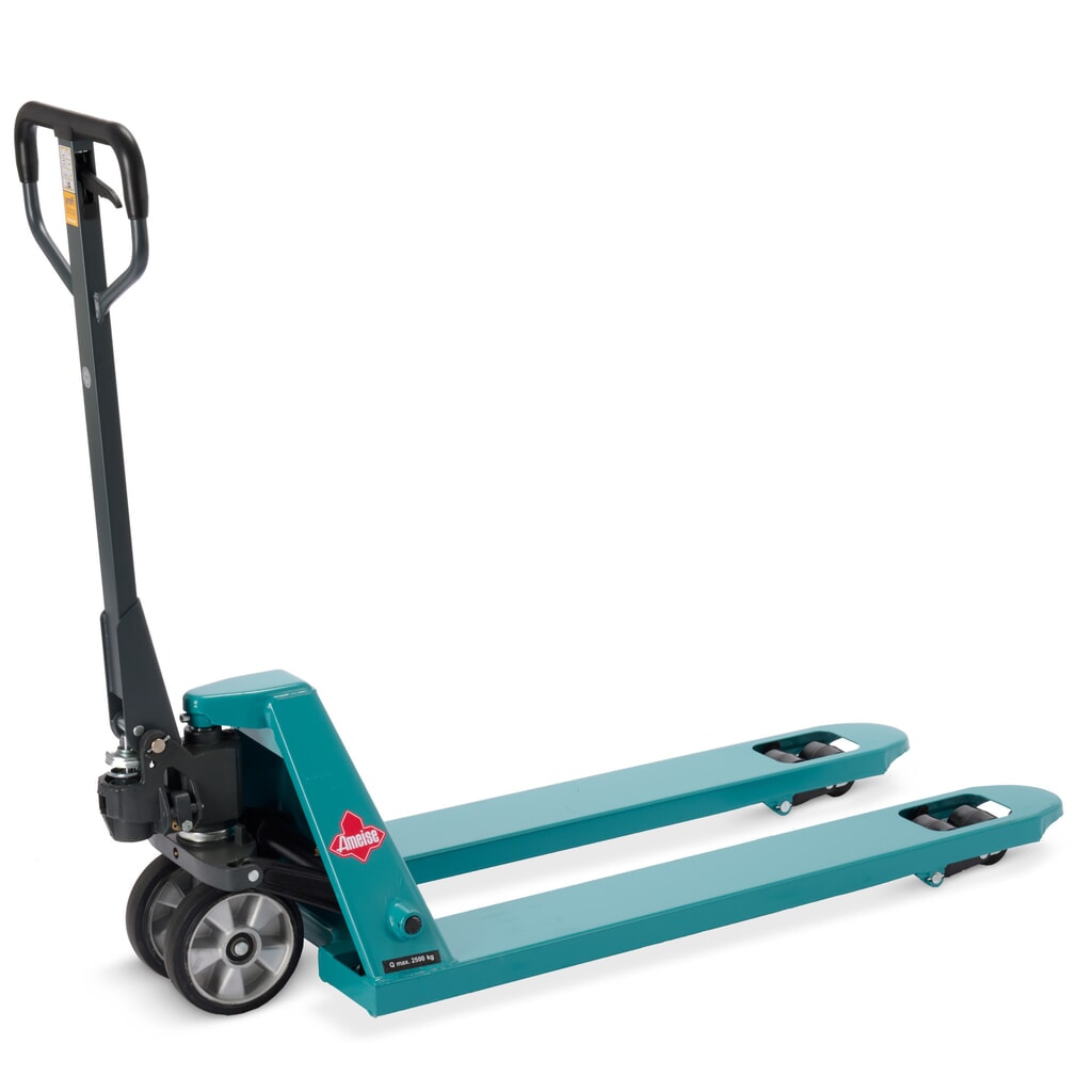 Transpaleta manual Ameise® PTM 2.5, con elevación rápida manual, capacidad de carga 2.500 kg, longitud de horquilla 1.150 mm, caucho/poliuretano, rodillos en tándem Imagen del producto: Transpaleta manual Ameise® PTM 2.5, con elevación rápida manual, capacidad de carga 2.500 kg, longitud de horquilla 1.150 mm, caucho/poliuretano, rodillos en tándem