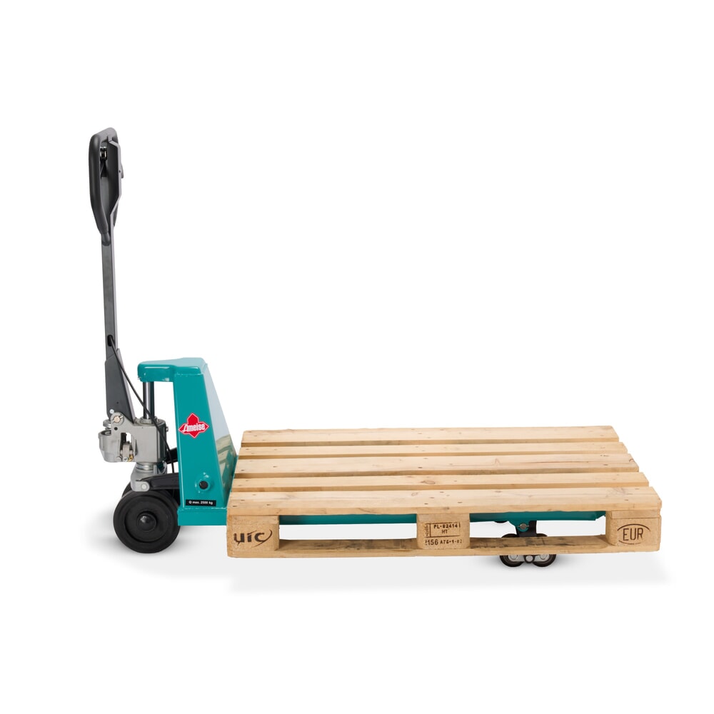 Número de imagen del producto 4: Transpaleta manual Ameise® PTM 2.5, con freno manual, capacidad de carga 2.500 kg, longitud de horquilla 1.150 mm, caucho/poliuretano, rodillos en tándem