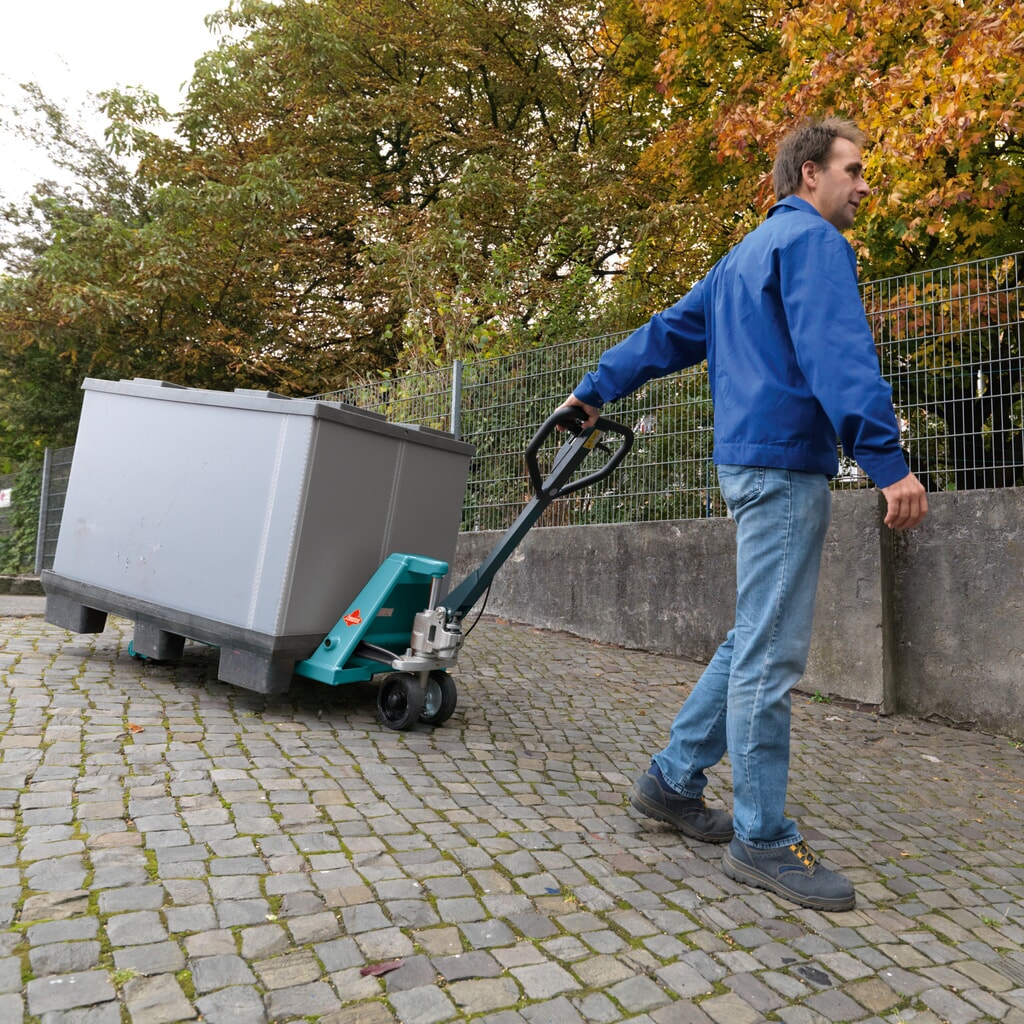 Número de imagen del producto 14: Transpaleta manual Ameise® PTM 2.5, con freno manual, capacidad de carga 2.500 kg, longitud de horquilla 1.150 mm, caucho/poliuretano, rodillos en tándem