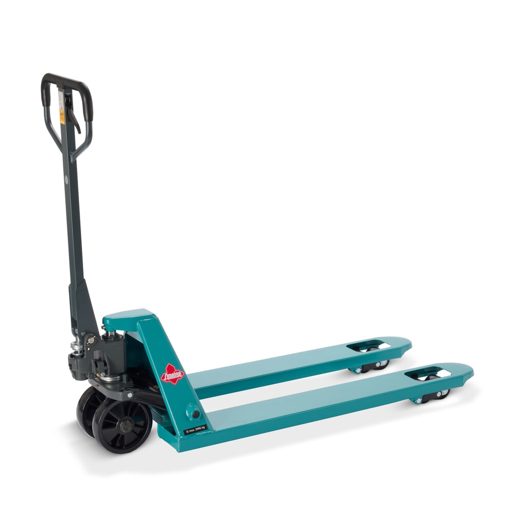 Transpaleta manual Ameise® PTM 3.0, capacidad de carga 3.000 kg, longitud de horquilla 1.150 mm, poliuretano, rodillos en tándem Imagen del producto: Transpaleta manual Ameise® PTM 3.0, capacidad de carga 3.000 kg, longitud de horquilla 1.150 mm, poliuretano, rodillos en tándem