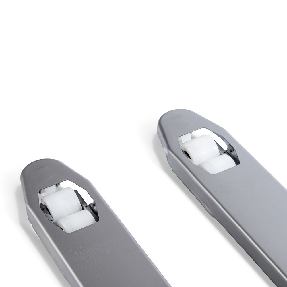 Número de imagen del producto 5: Transpaleta manual de acero inoxidable INOX, LH 1.130 mm, nailon, rodillos en tándem