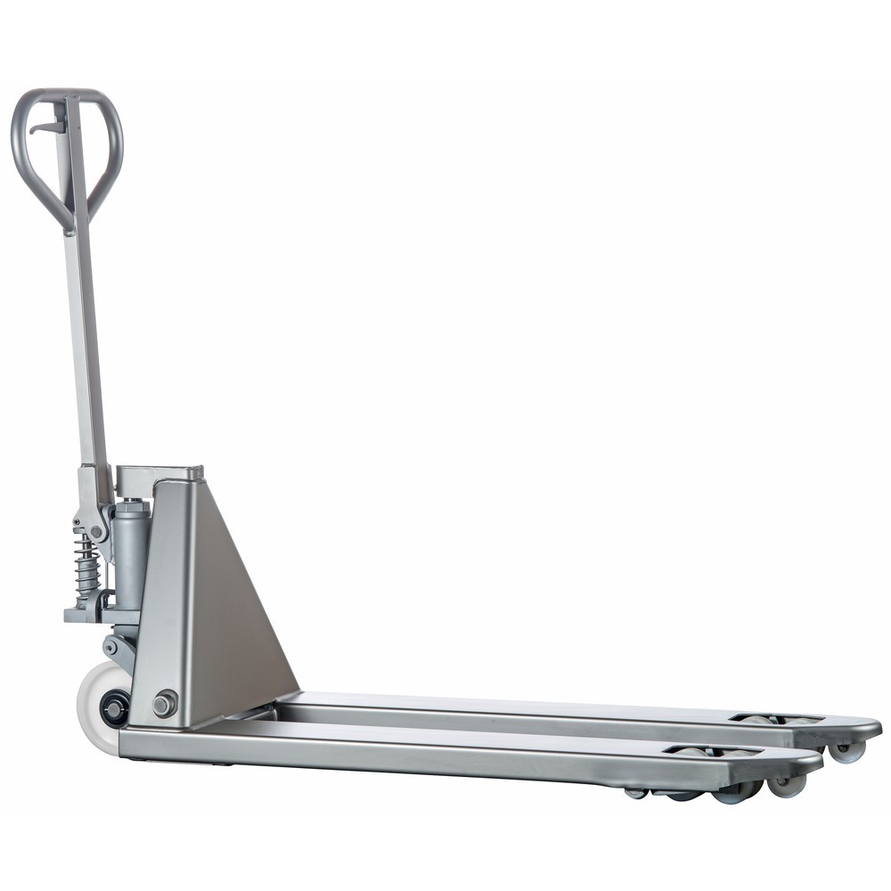 Número de imagen del producto 8: Transpaleta manual de acero inoxidable INOX, LH 1.130 mm, nailon, rodillos en tándem