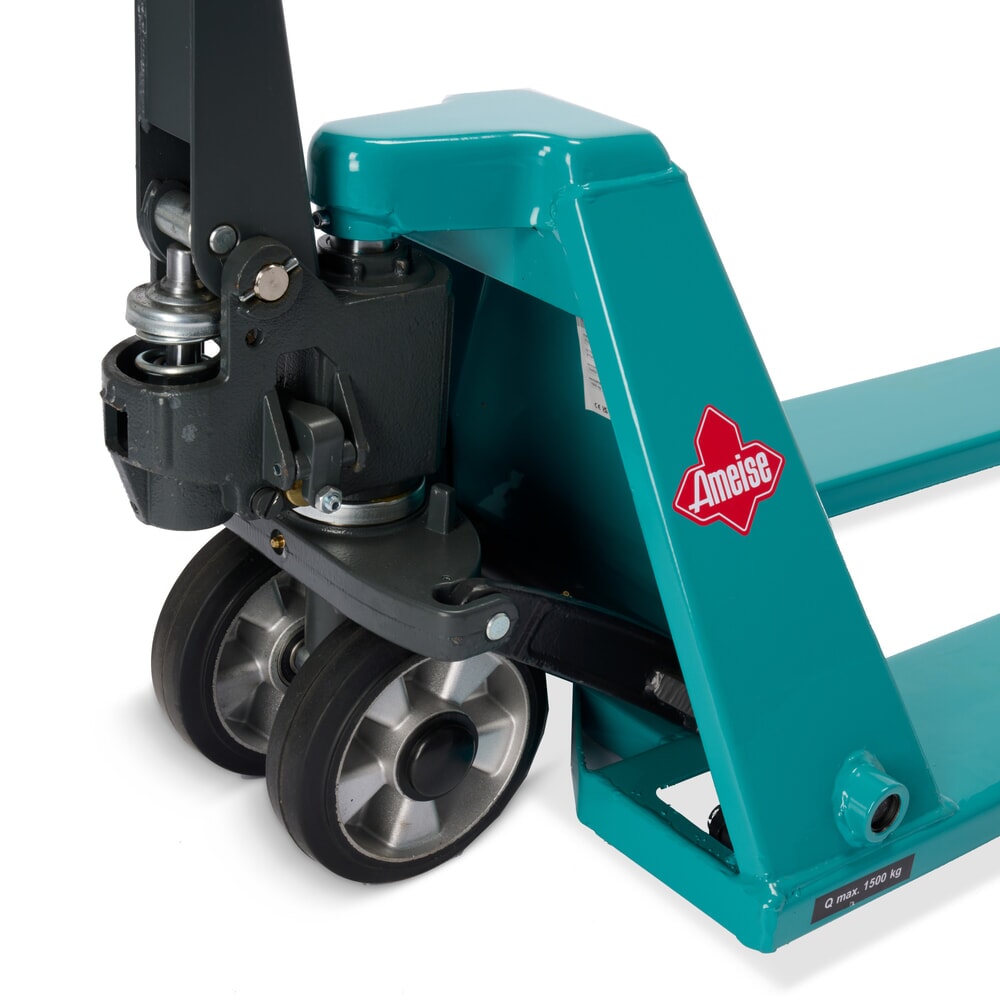 Número de imagen del producto 10: Transpaleta manual Ameise® PTM 1.5, Low, capacidad de carga 1.500 kg, longitud de horquilla 1.150 mm, caucho/poliuretano, rodillos en tándem