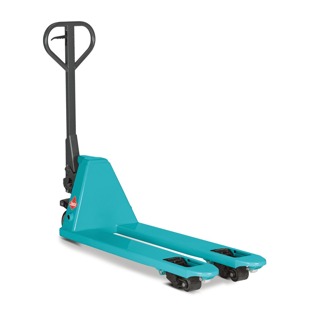 Imagen del producto: Transpaleta manual estrecha Ameise PTM 2.0 Narrow, capacidad de carga 2.000 kg, longitud de horquilla 1.150 mm, ancho de horquilla 450 mm, goma maciza/poliuretano