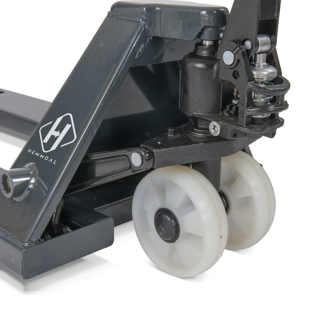 Número de imagen del producto 4: Transpaleta manual HEMMDAL PTM 2.0, capacidad de carga 2.000 kg, longitud de horquilla 1.150 mm, nailon/nailon, rodillos simples