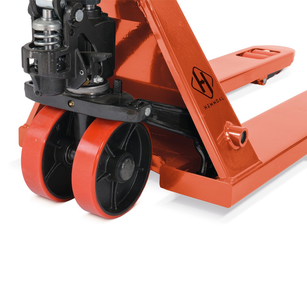 Número de imagen del producto 3: Transpaleta manual HEMMDAL PTM 2.5, capacidad de carga 2.500 kg, longitud de horquilla 1.150 mm, poliuretano, rodillos en tándem