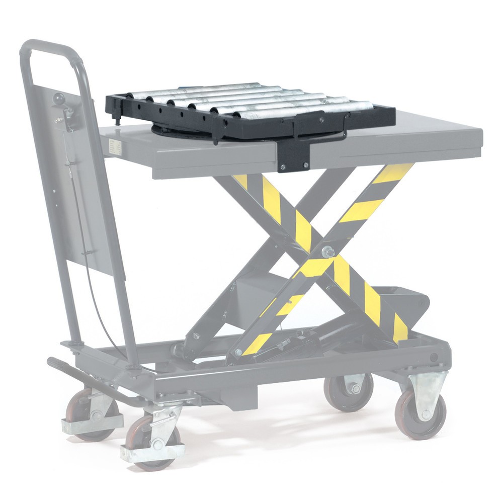 Imagen del producto: Transportador de rodillos para transpaleta tijeras con antideslizante, giratorio